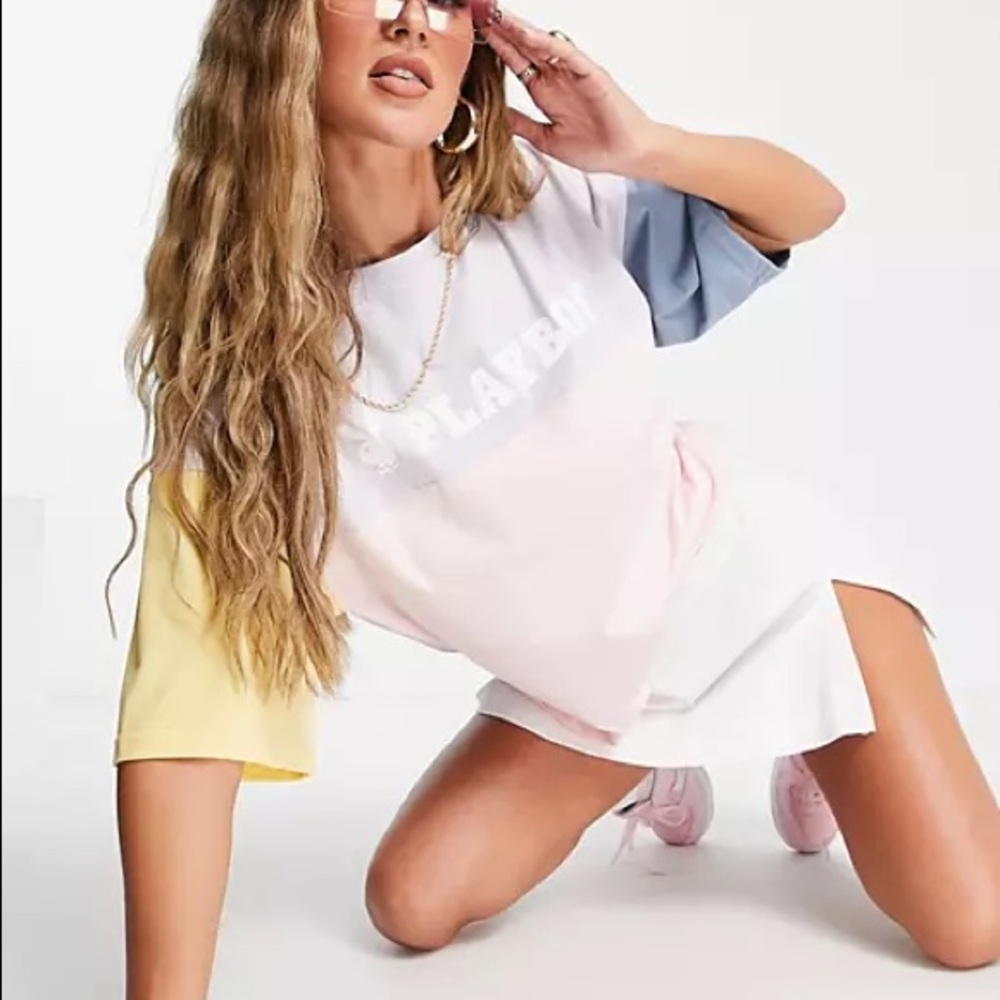 Playboy x Missguided Color Block Oversized Shirt